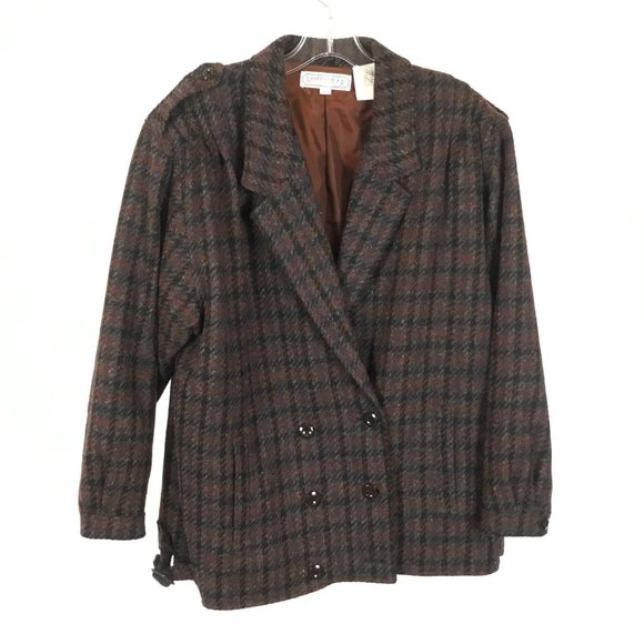Womens Size Large Laird Portch of Scotland Pure Wool Striped Blazer Jacket - Picture 1 of 4